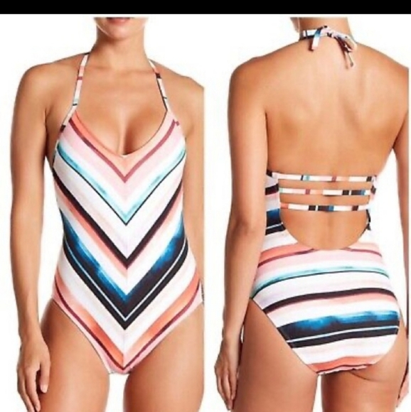 LA BLANCA LA AZTECA PLYNGE ONE PIECE SWIMSUIT SUIT - Picture 1 of 13